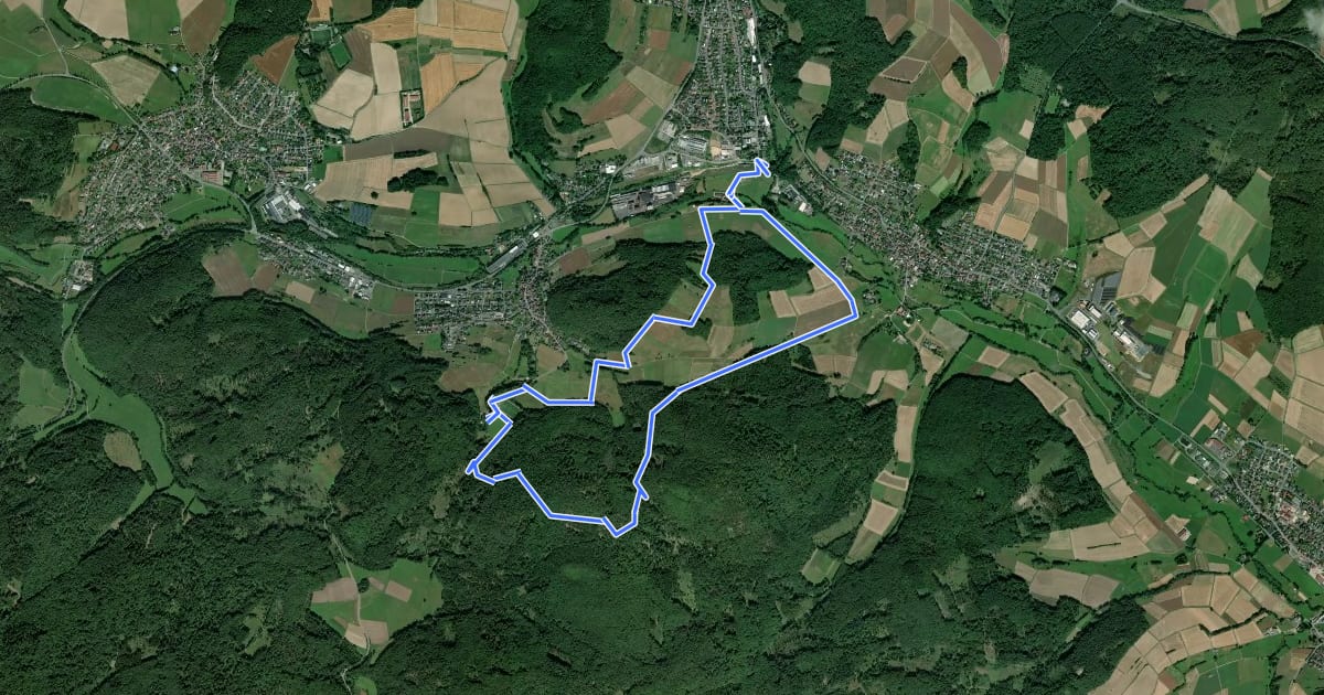 Маршрут [G2] - Rundweg Gladenbach - Bruchmühle - Sportplatz Erdhausen - Koppe - Mornshausen - Gladenbach на спутниковом снимке