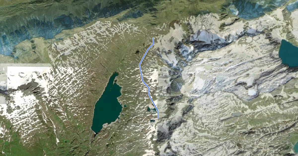 Маршрут G24a - Laghi del Boden - Passo di San Giacomo на спутниковом снимке