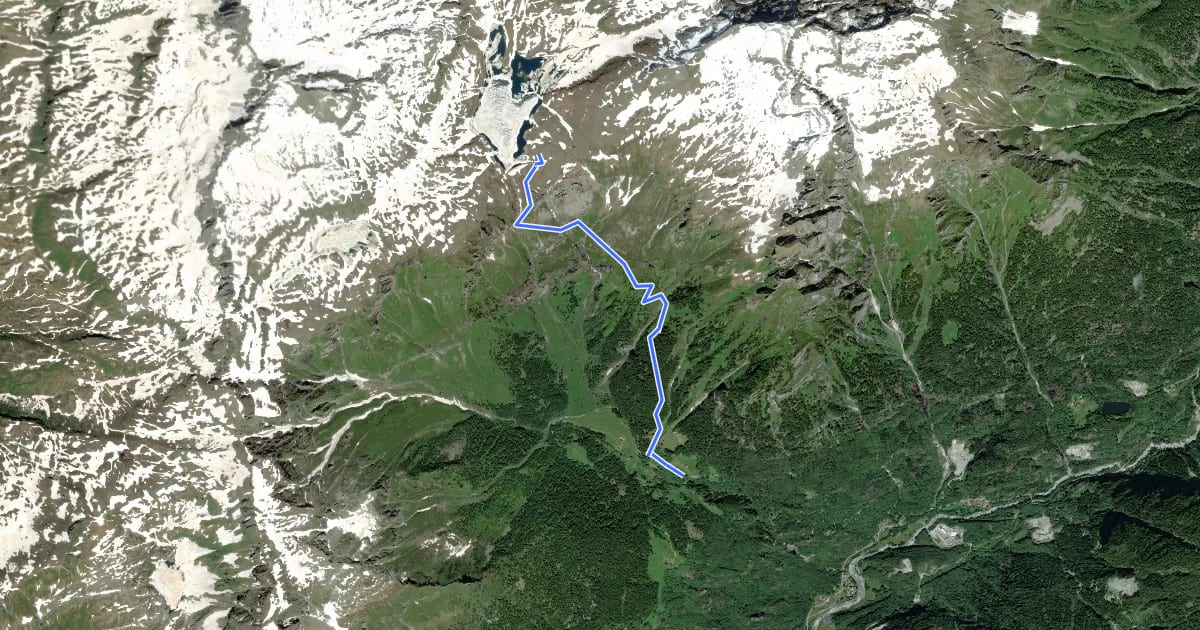 Маршрут G25 - Alpi di Vova - Lago Busin Inferiore на спутниковом снимке