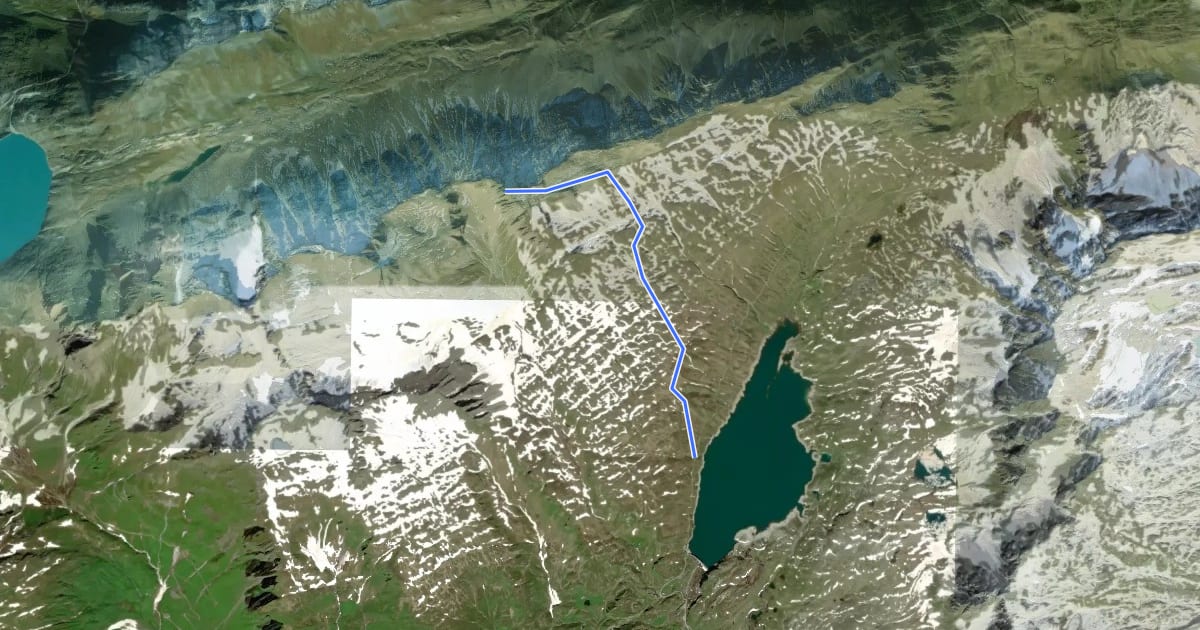 Маршрут G26 - Lago Toggia - Punta Elgio на спутниковом снимке