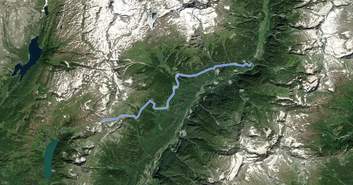 Маршрут G27 - Le Casse - Passo del Muretto на спутниковом снимке