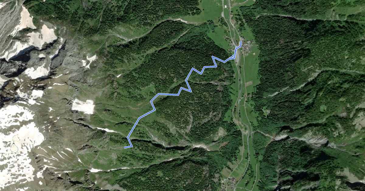 Маршрут G29 - San Michele - Alpe Matli на спутниковом снимке