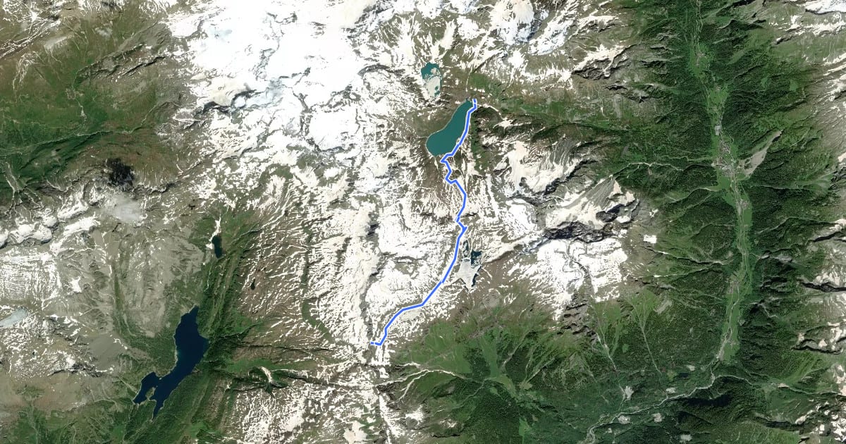 Маршрут G31 - Lago Vannino - Bocchetta della Valle на спутниковом снимке