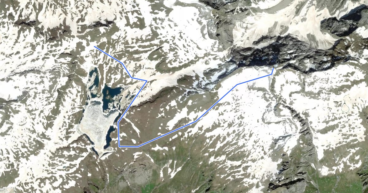 Маршрут G33 - Passo Busin - Monte Giove на спутниковом снимке