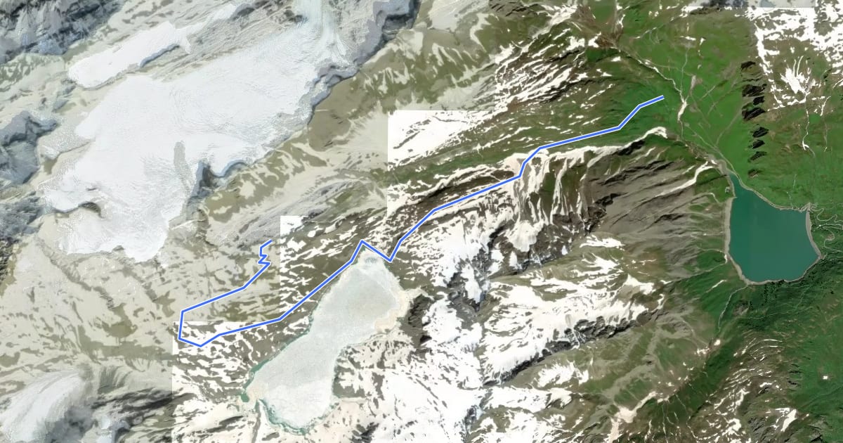 Маршрут G39 - Lago Morasco - Rifugio 3A на спутниковом снимке