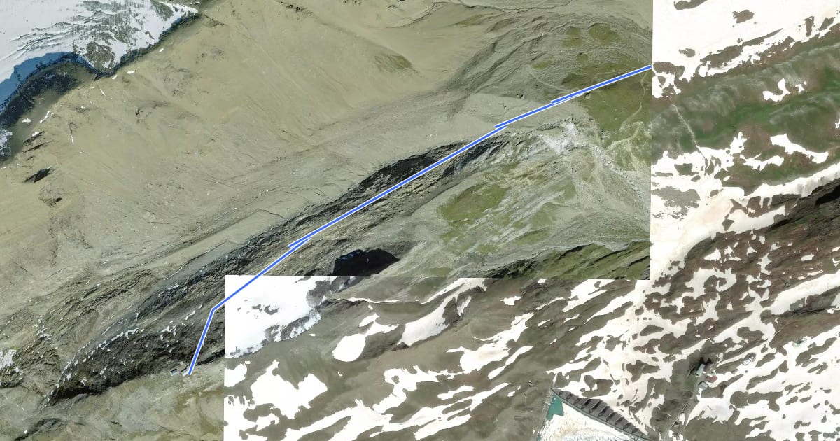 Маршрут G41a - Piano dei Camosci - Rifugio 3A на спутниковом снимке