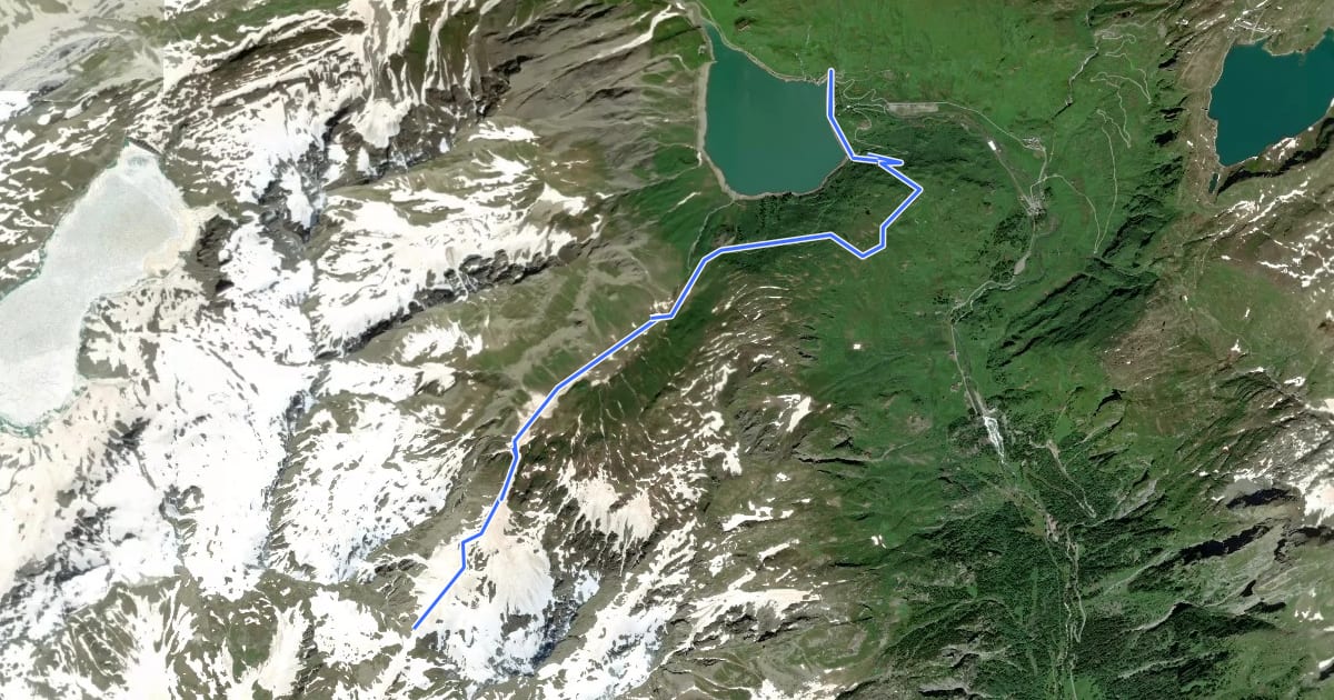 Маршрут G95 - Lago di Morasco - Passo di Nefelgiù на спутниковом снимке