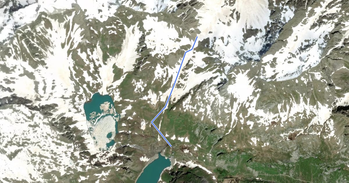 Маршрут G97 - Alpe Vannino - Passo di Nefelgiù на спутниковом снимке