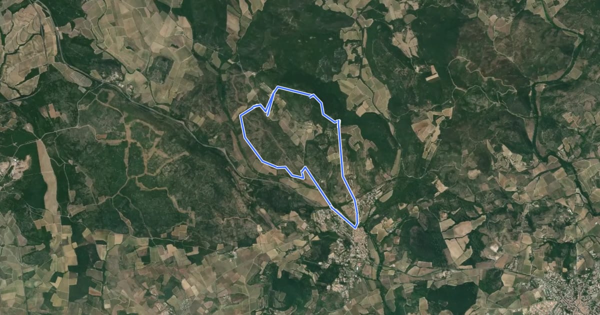 Маршрут Gabian et la rivière la Thongue на спутниковом снимке