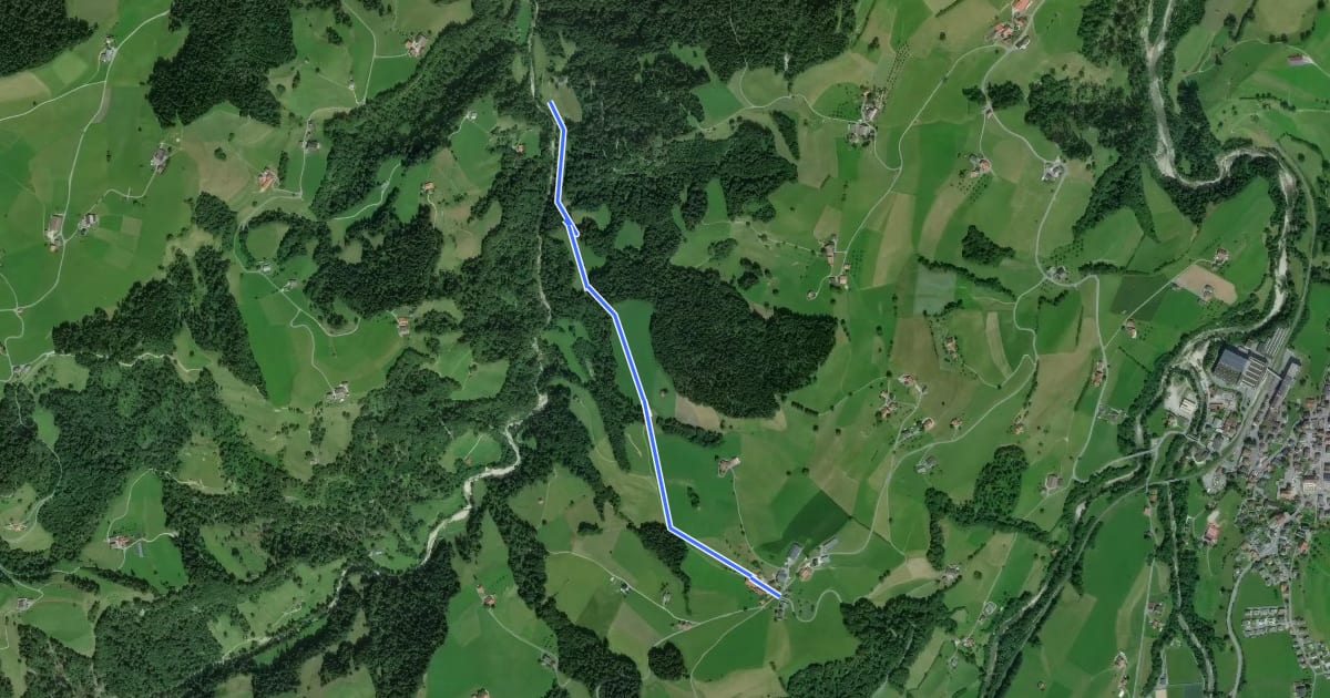 Маршрут Gadenstatt - Habschwanden на спутниковом снимке