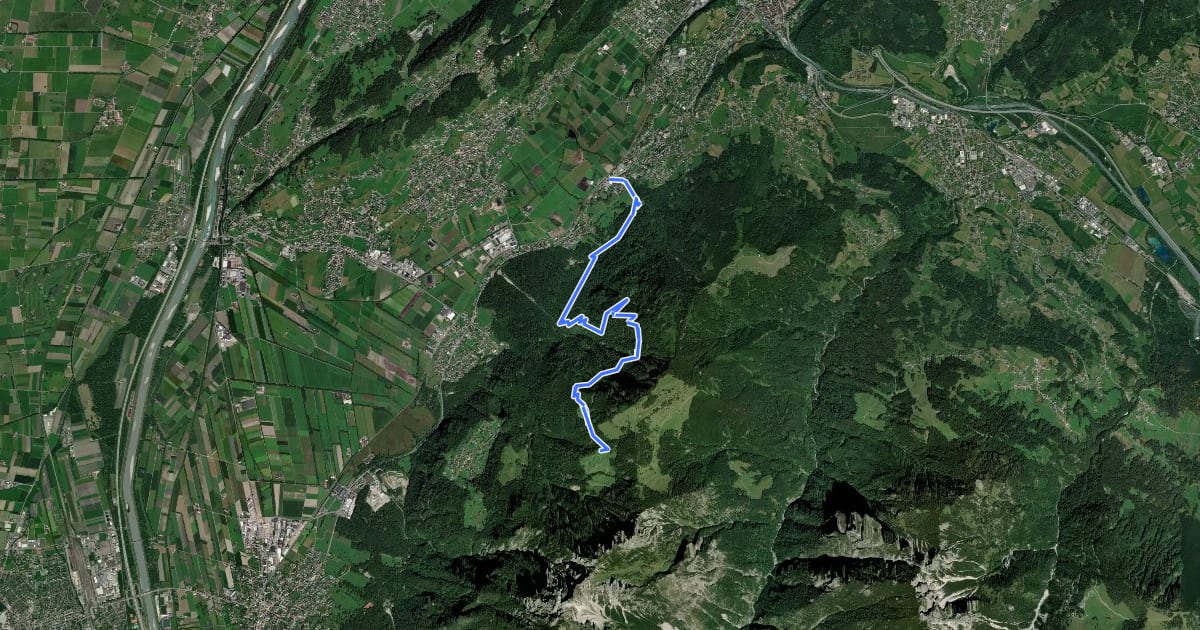 Маршрут Gafadurahuette - Schaanwald Zoll на спутниковом снимке