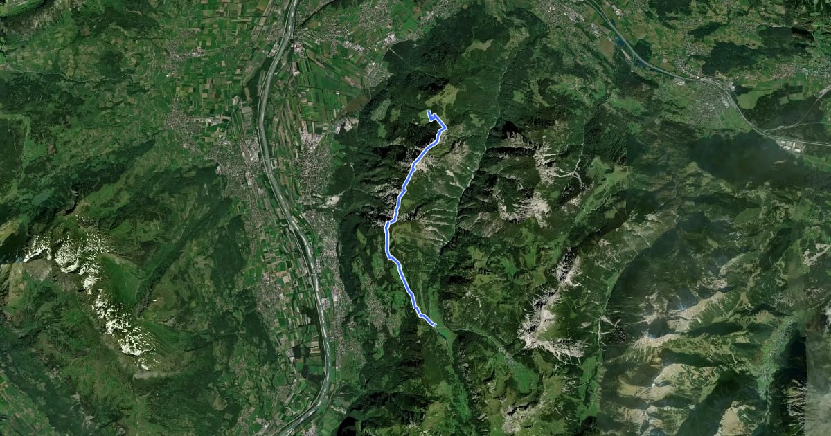 Маршрут Gafadurahuette - Silum - Steg на спутниковом снимке