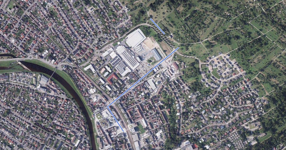 Маршрут Gaggenau Bahnhof - Großer Wald на спутниковом снимке