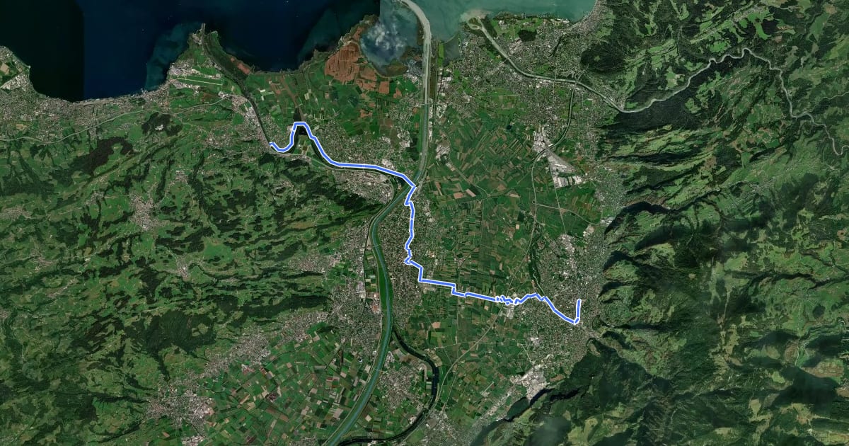 Маршрут Gaißau-Dornbirn Route на спутниковом снимке