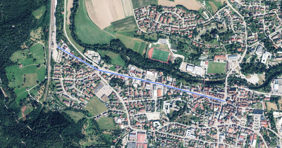 Маршрут Gaildorf Bhf - Marktplatz на спутниковом снимке