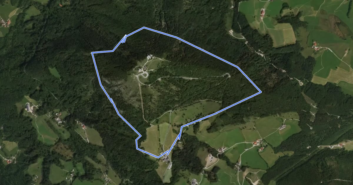 Маршрут Gaisberg Rundwanderweg 70B на спутниковом снимке