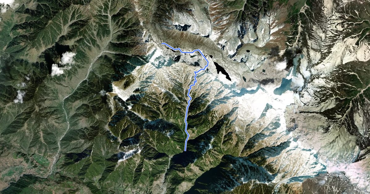 Маршрут Gaj Pass на спутниковом снимке