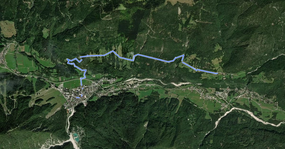 Маршрут Galerše across Robe to Srednji Vrh and to Gozd Martuljek 2 на спутниковом снимке