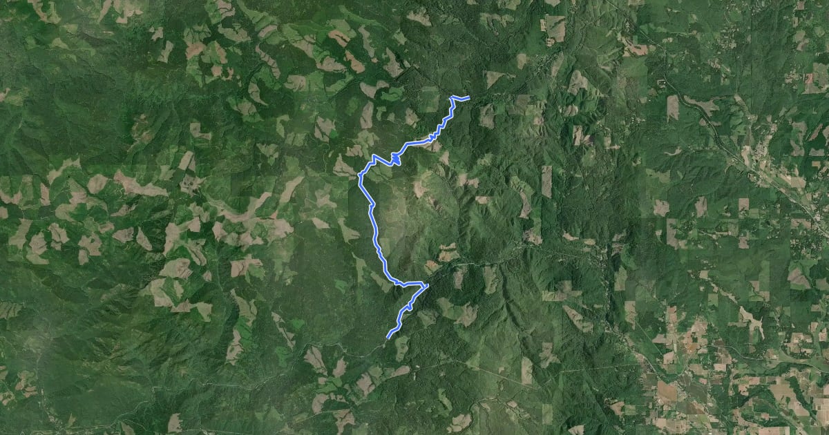 Маршрут Gales Creek Trail на спутниковом снимке