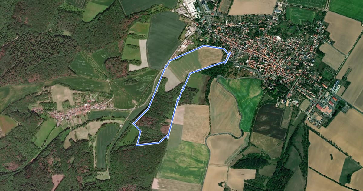 Маршрут Galgenberg Rundweg Wiehe на спутниковом снимке