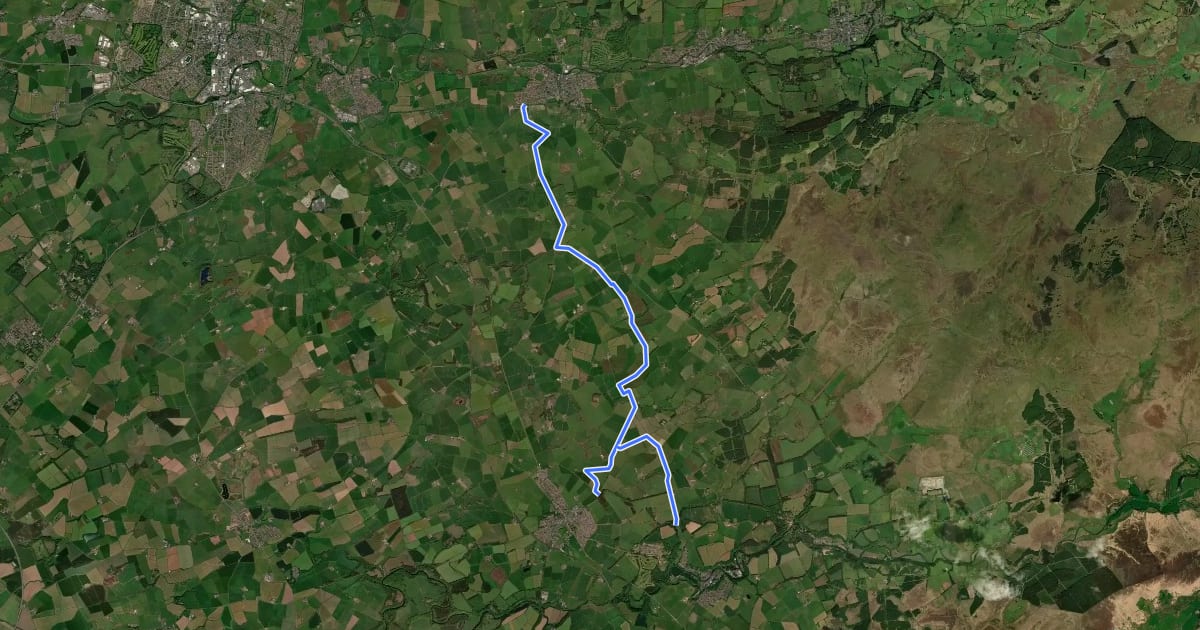Маршрут Galston to Mauchline & Catrine Cycle Route на спутниковом снимке