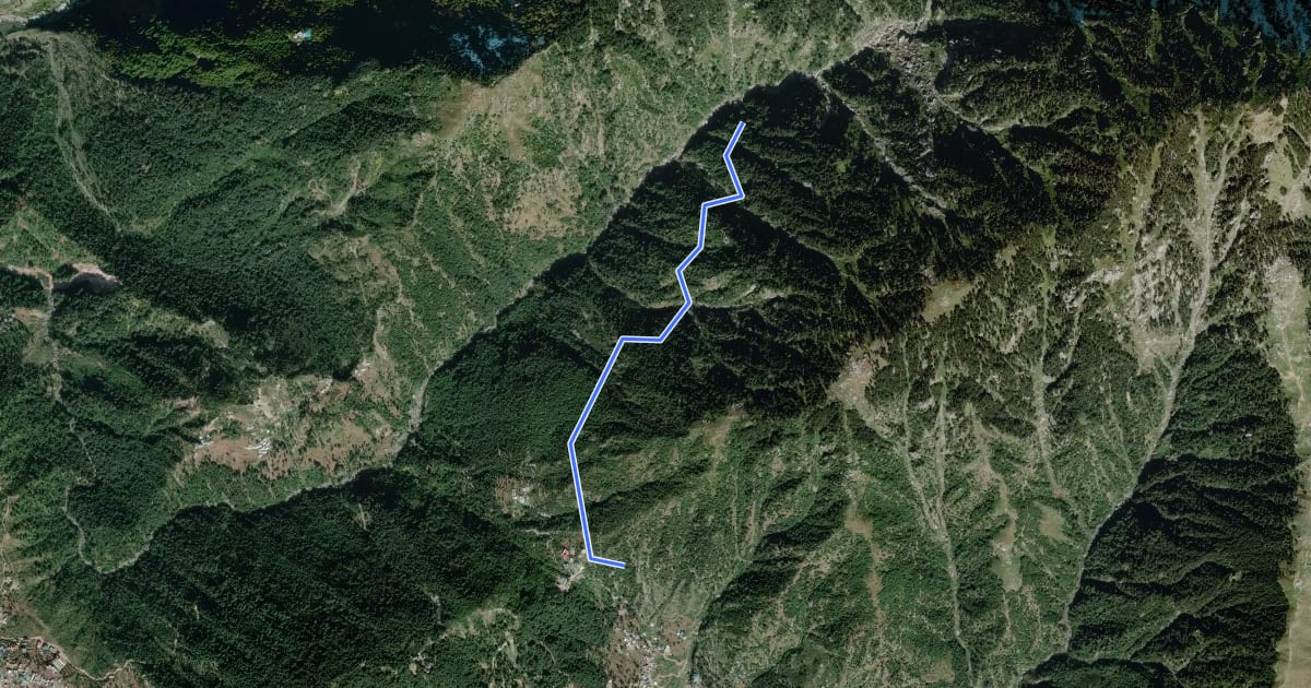 Маршрут Galu Devi Forest Trail на спутниковом снимке