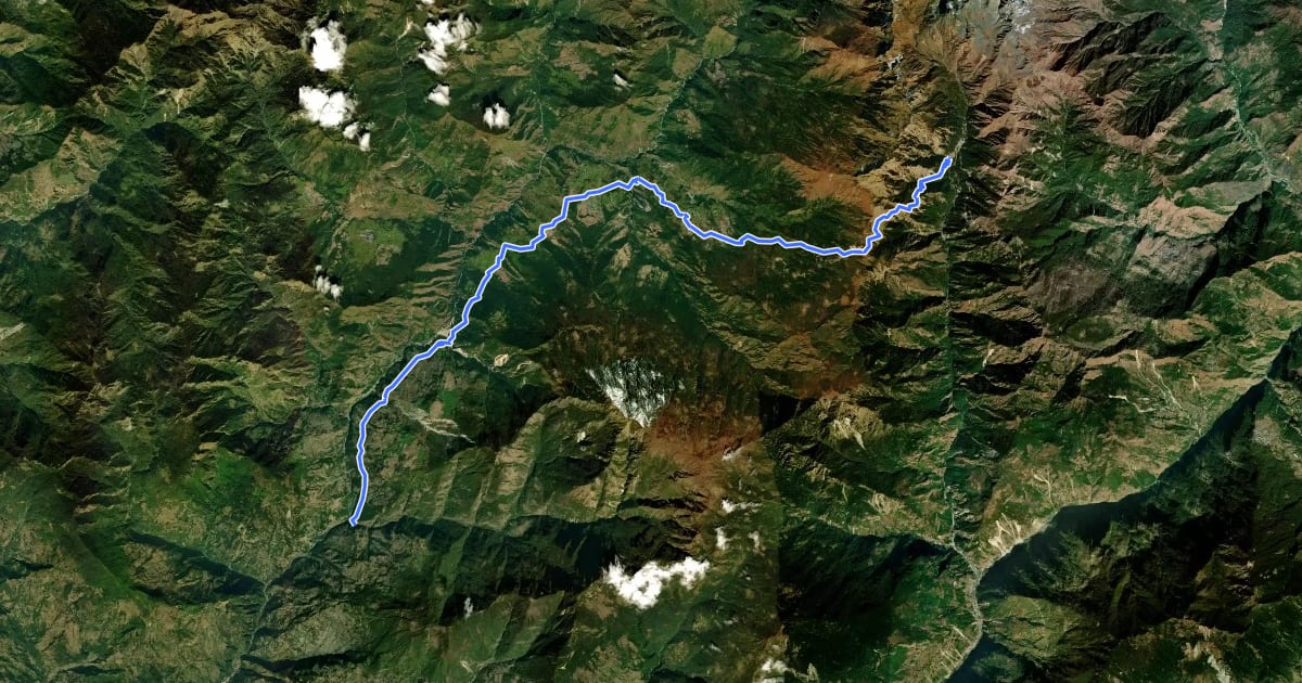 Маршрут Ganesh Himal Trail на спутниковом снимке
