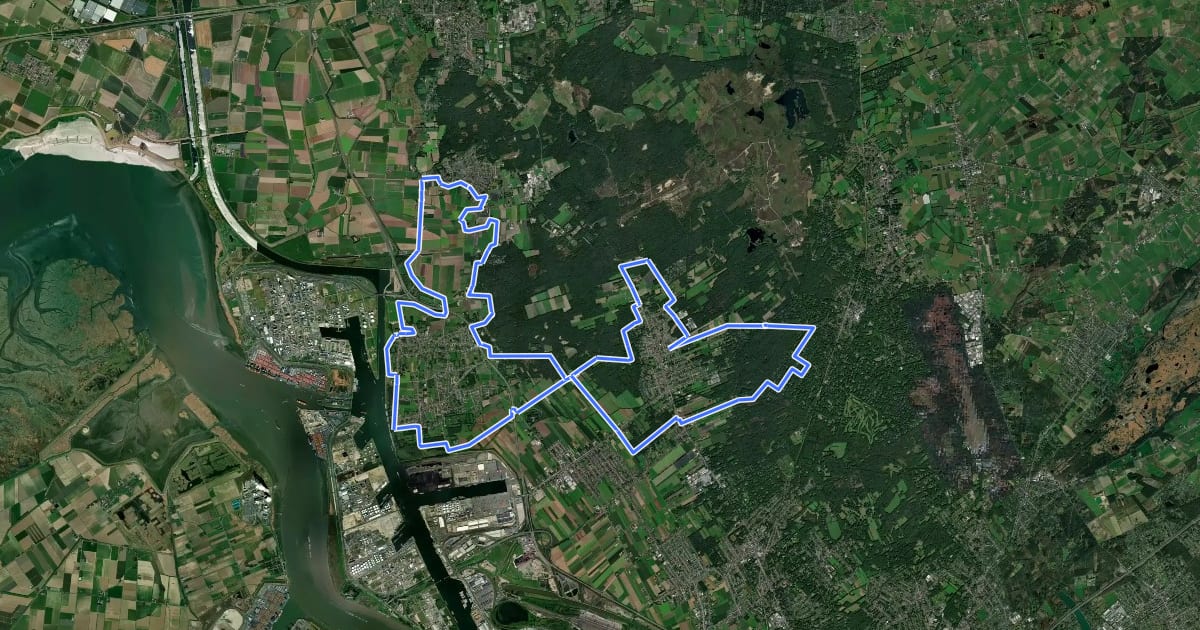 Маршрут Gansrijdersroute на спутниковом снимке