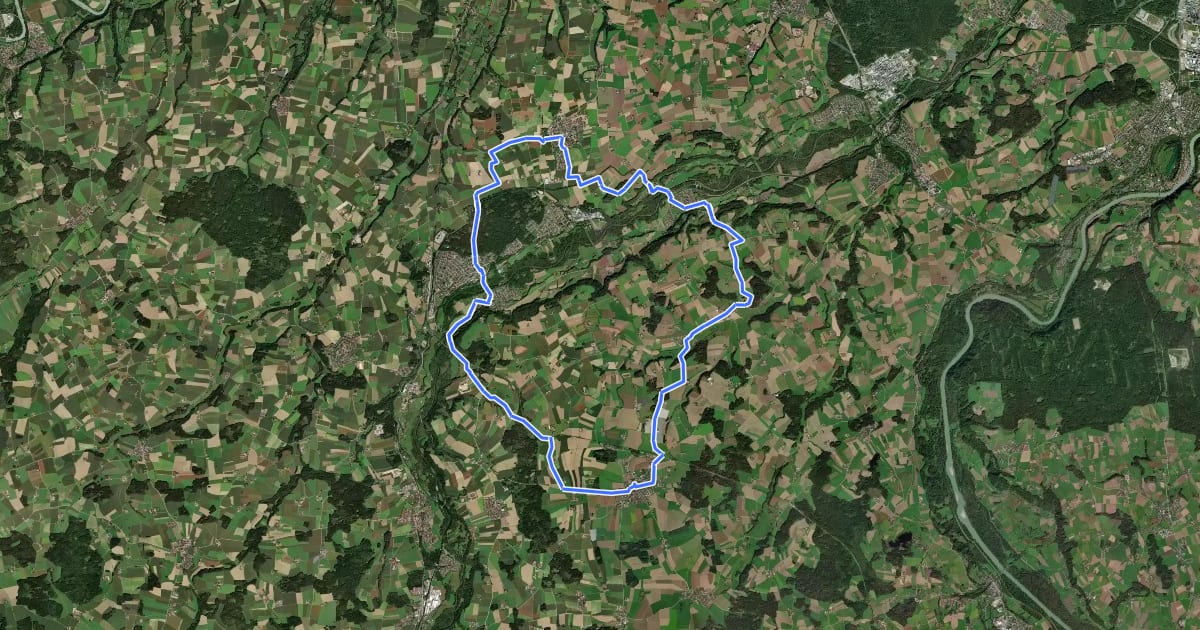 Маршрут Garching-Halsbach-Runde на спутниковом снимке
