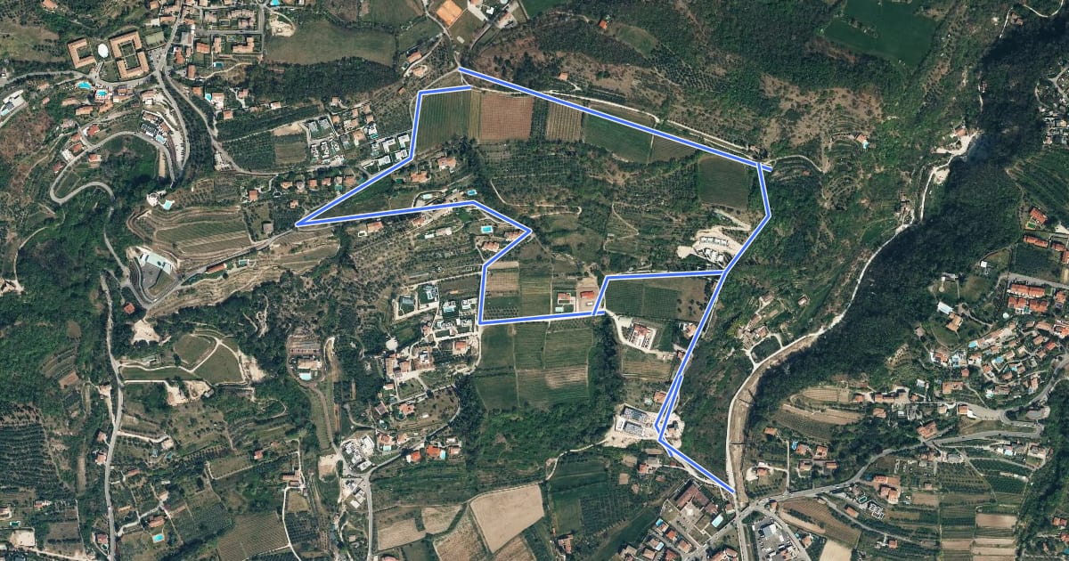 Маршрут Garda - Beati - Pignoi (Itinerario C) на спутниковом снимке