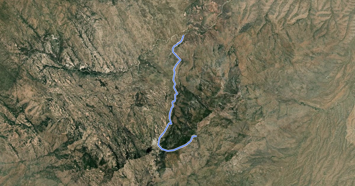 Маршрут Gardner Canyon Trail #67 на спутниковом снимке
