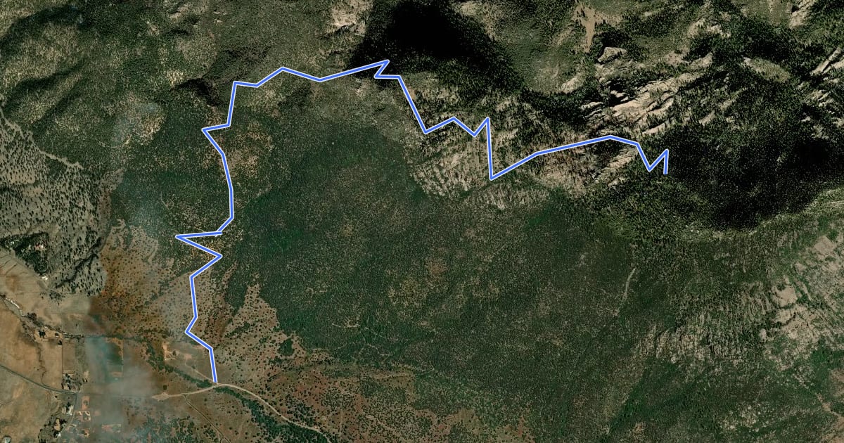 Маршрут Gardner Peak Trail на спутниковом снимке
