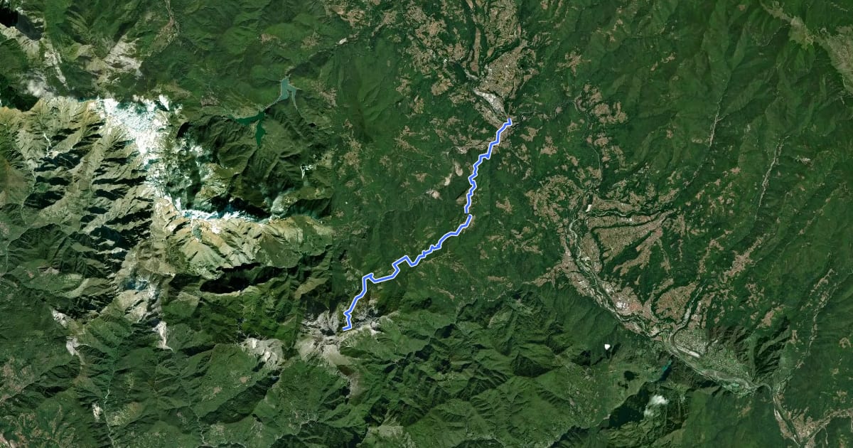 Маршрут Garfagnana Trekking - Tappa 1 на спутниковом снимке