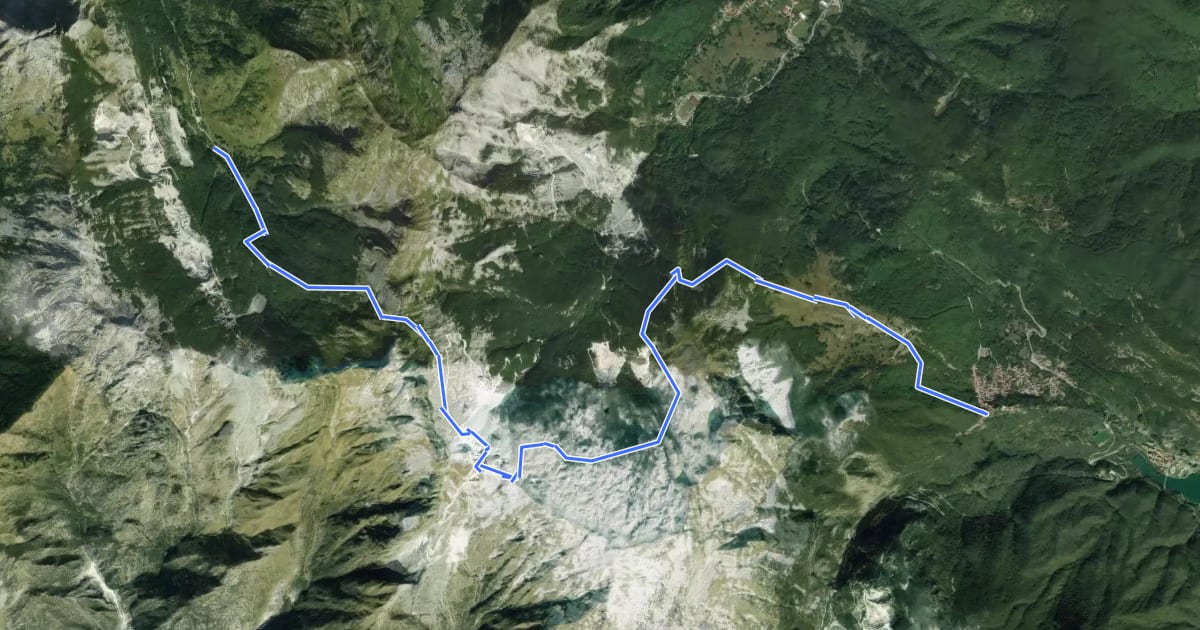 Маршрут Garfagnana Trekking - Tappa 4 на спутниковом снимке