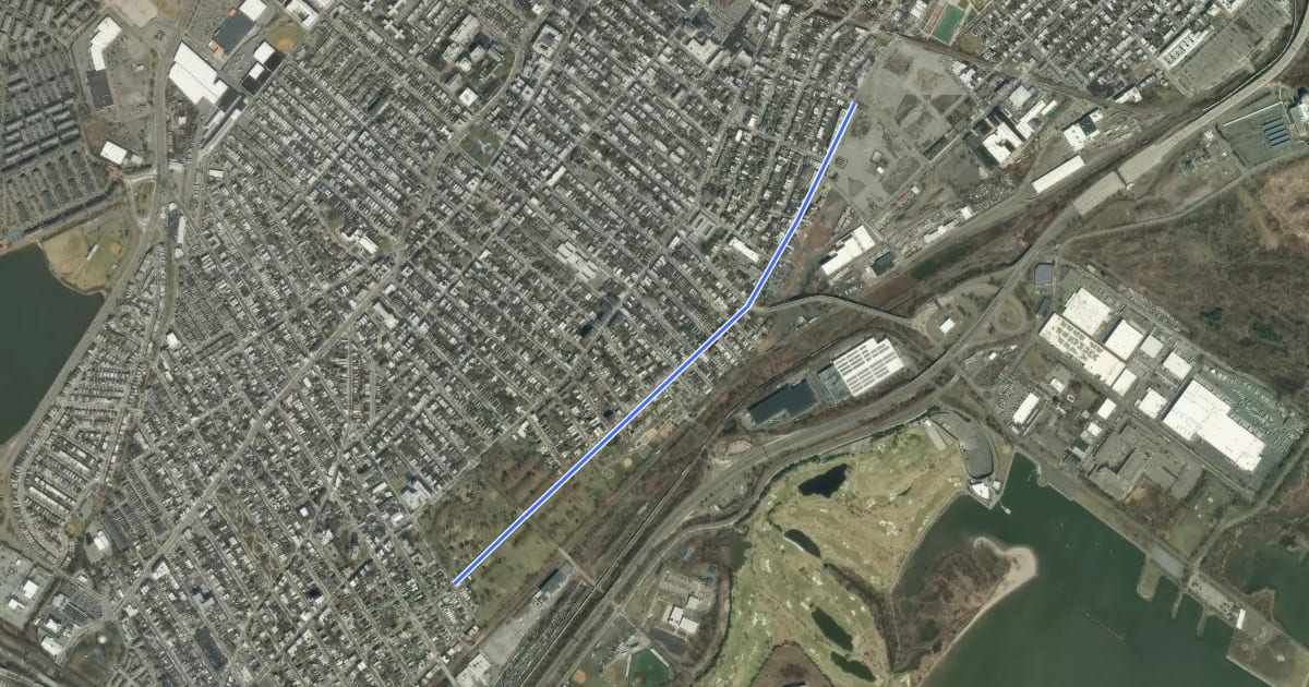 Маршрут Garfield Avenue на спутниковом снимке