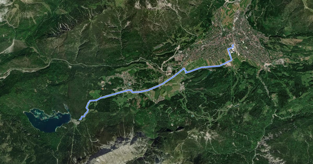Маршрут Garmisch-Partenkirchen - Eibsee на спутниковом снимке