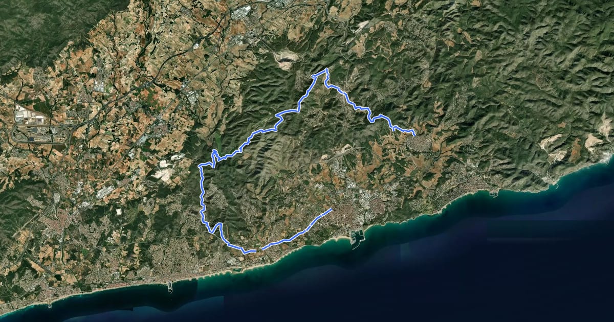 Маршрут Garraf на спутниковом снимке