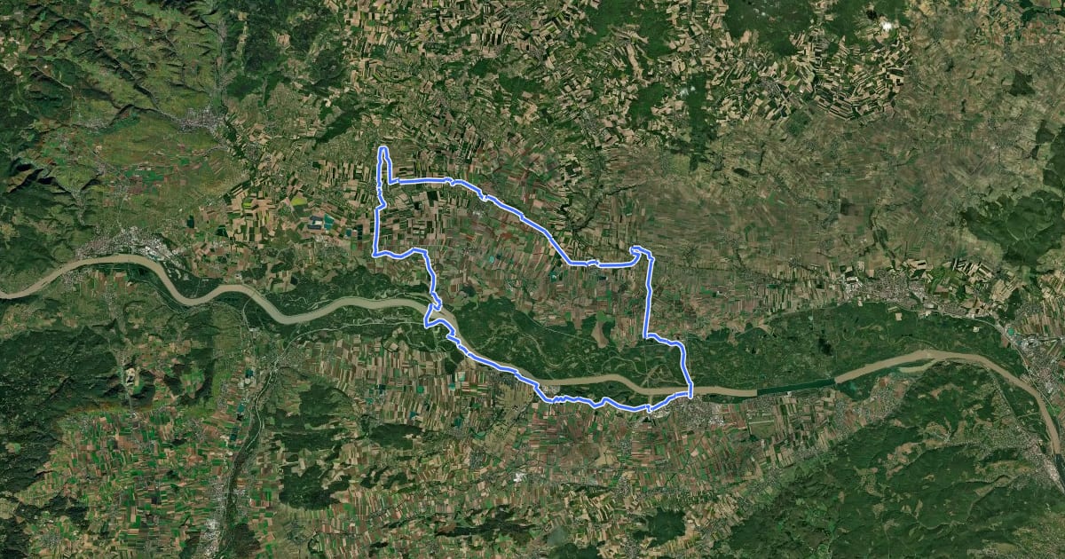 Маршрут Gartenradtour - Sonnenblumentour на спутниковом снимке