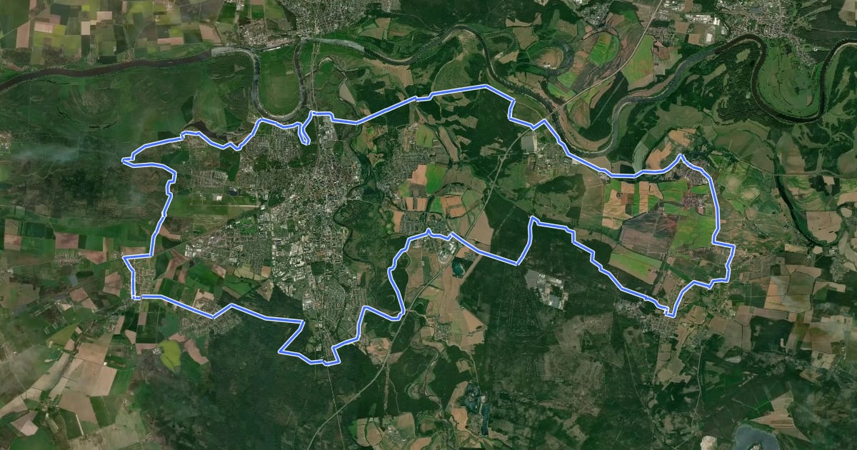 Маршрут Gartenreichtour Fürst Franz на спутниковом снимке