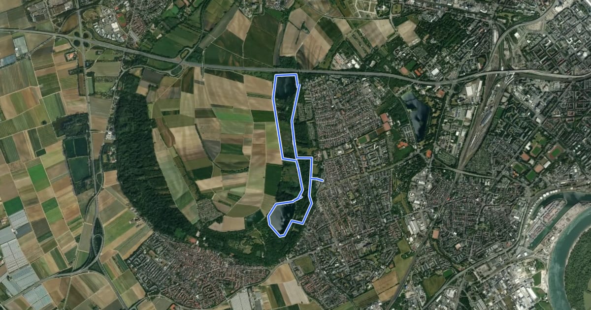Маршрут Gartenstädter Rundweg на спутниковом снимке