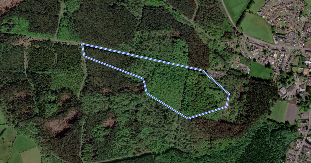 Маршрут Garvagh Forest Cycle Blue Trail на спутниковом снимке
