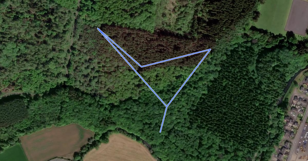 Маршрут Garvagh Forest Cycle Yellow Skills Trail на спутниковом снимке
