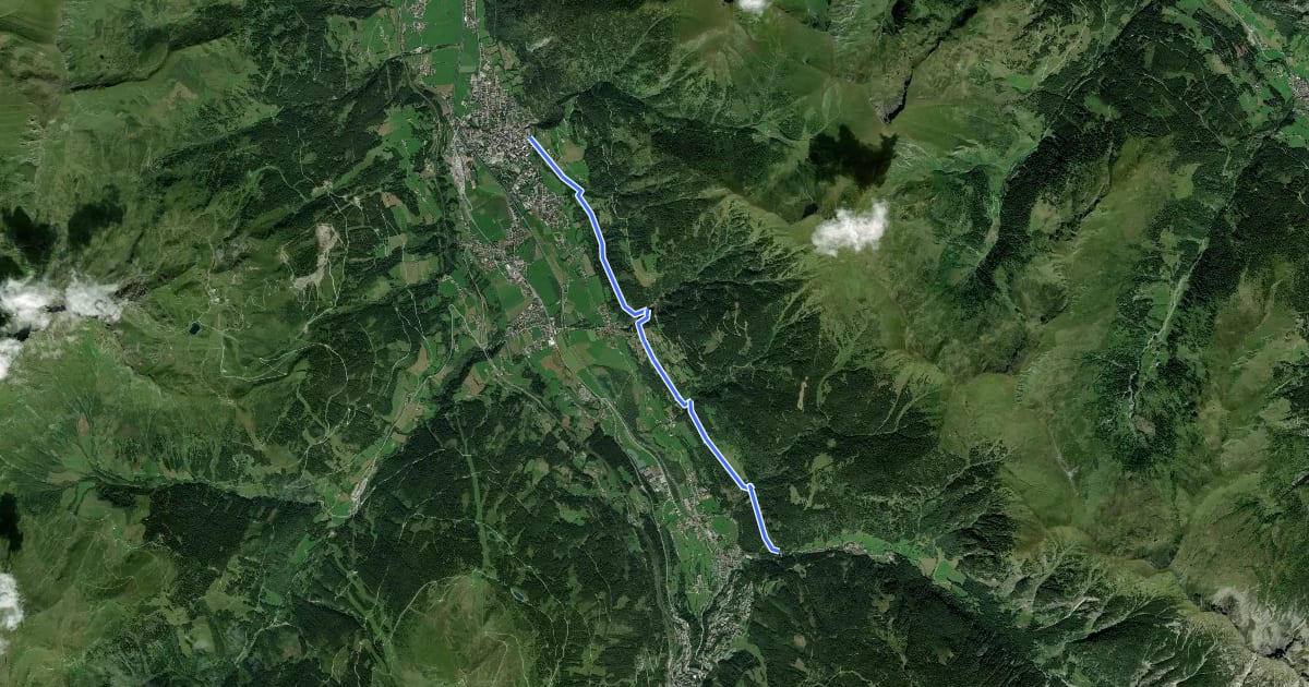 Маршрут Gasteiner Höhenweg на спутниковом снимке