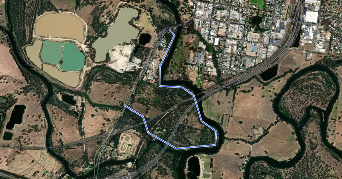 Маршрут Gateway Island Trail на спутниковом снимке