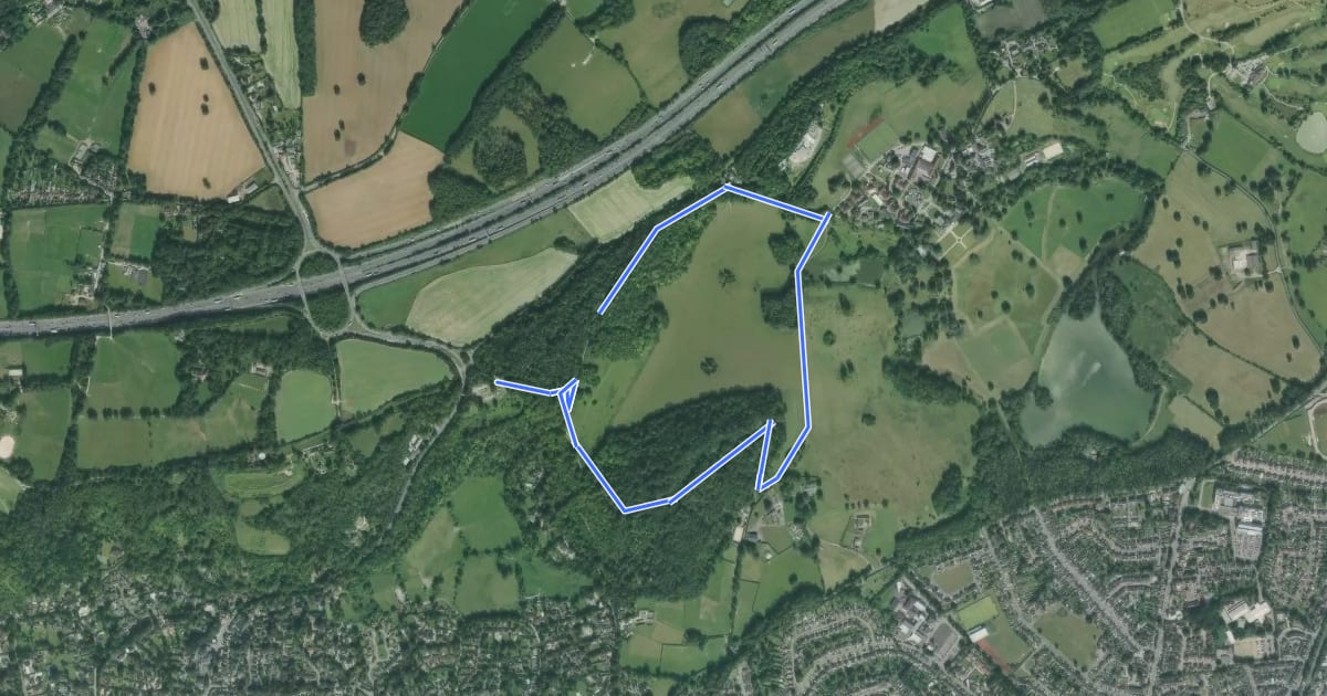 Маршрут Gatton Park Past and Present Walk, Harewoods на спутниковом снимке