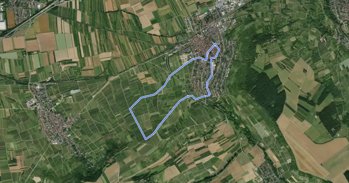 Маршрут Gau-Algesheim: Rundweg Rabenschule на спутниковом снимке