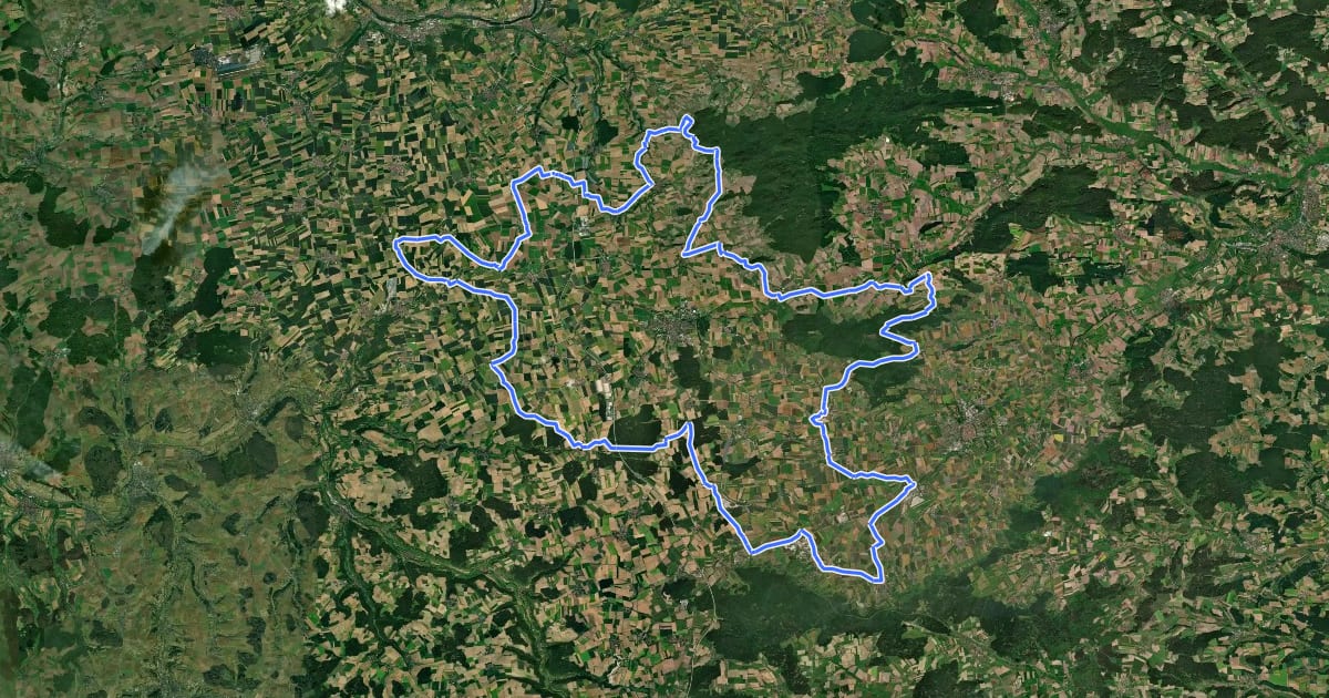 Маршрут Gau- und Höhenweg Westroute на спутниковом снимке
