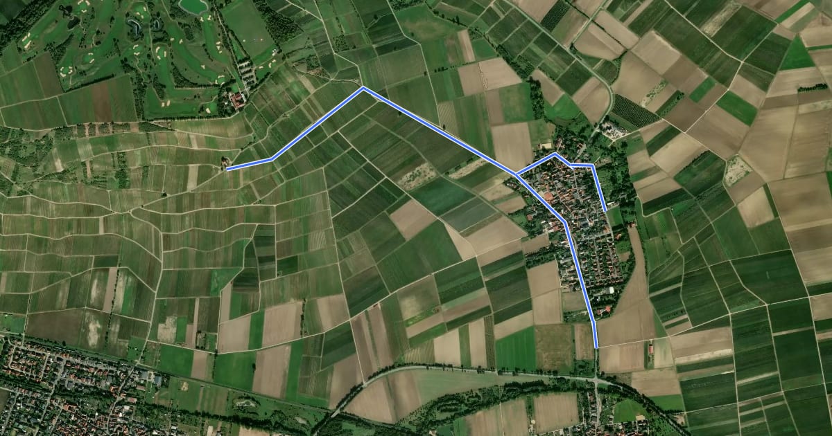 Маршрут Gau-Weinheim на спутниковом снимке