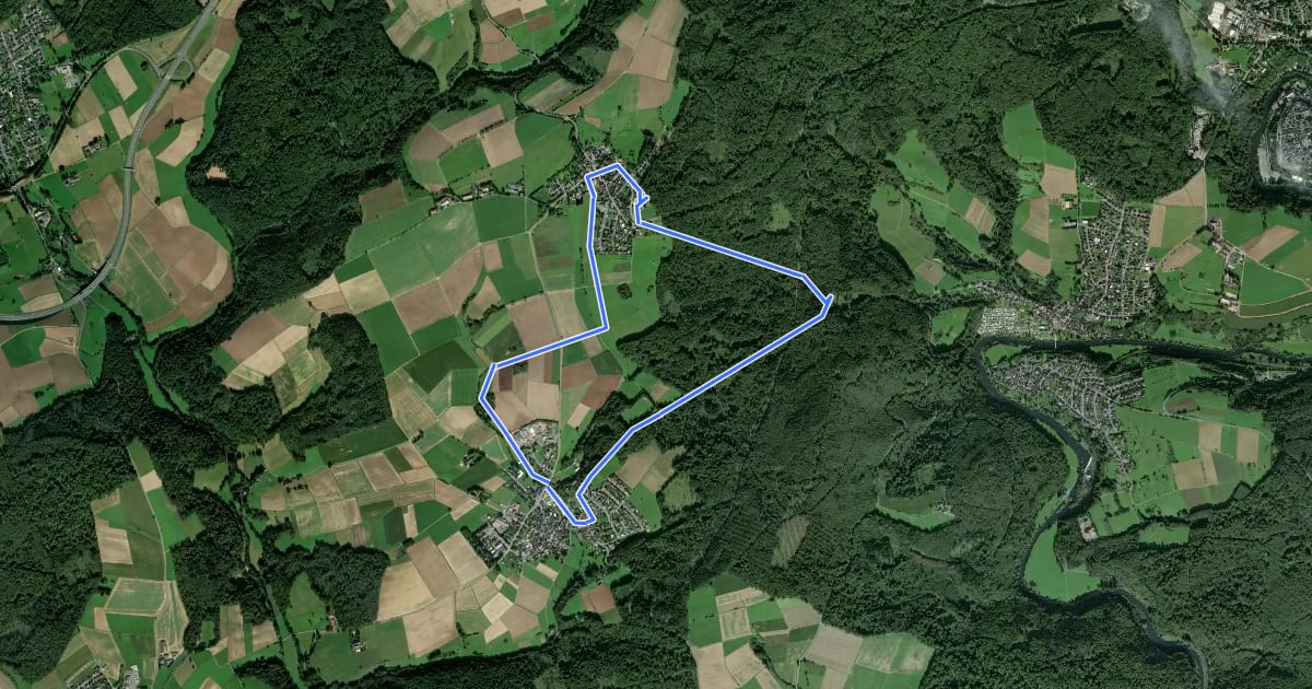 Маршрут Gaudernbach - Hasselbach - Spießwald на спутниковом снимке