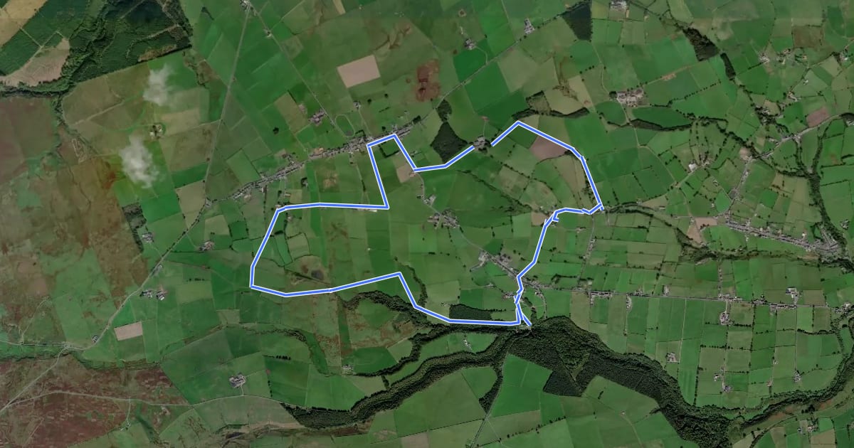 Маршрут Gaunless Valley Heritage Walk на спутниковом снимке